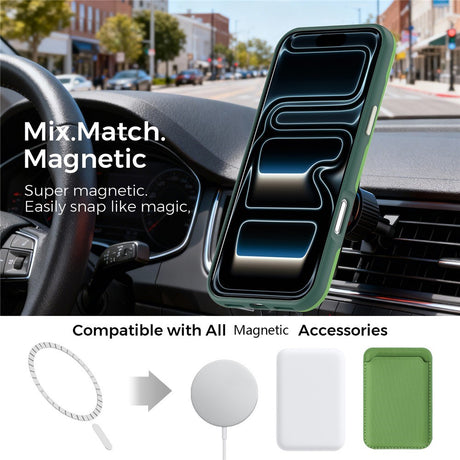 iPhone 18 Pro Max EIDERWOOD Konstläder Baksida Skal m. Avtagbar Korthållare - MagSafe Kompatibel - Grön