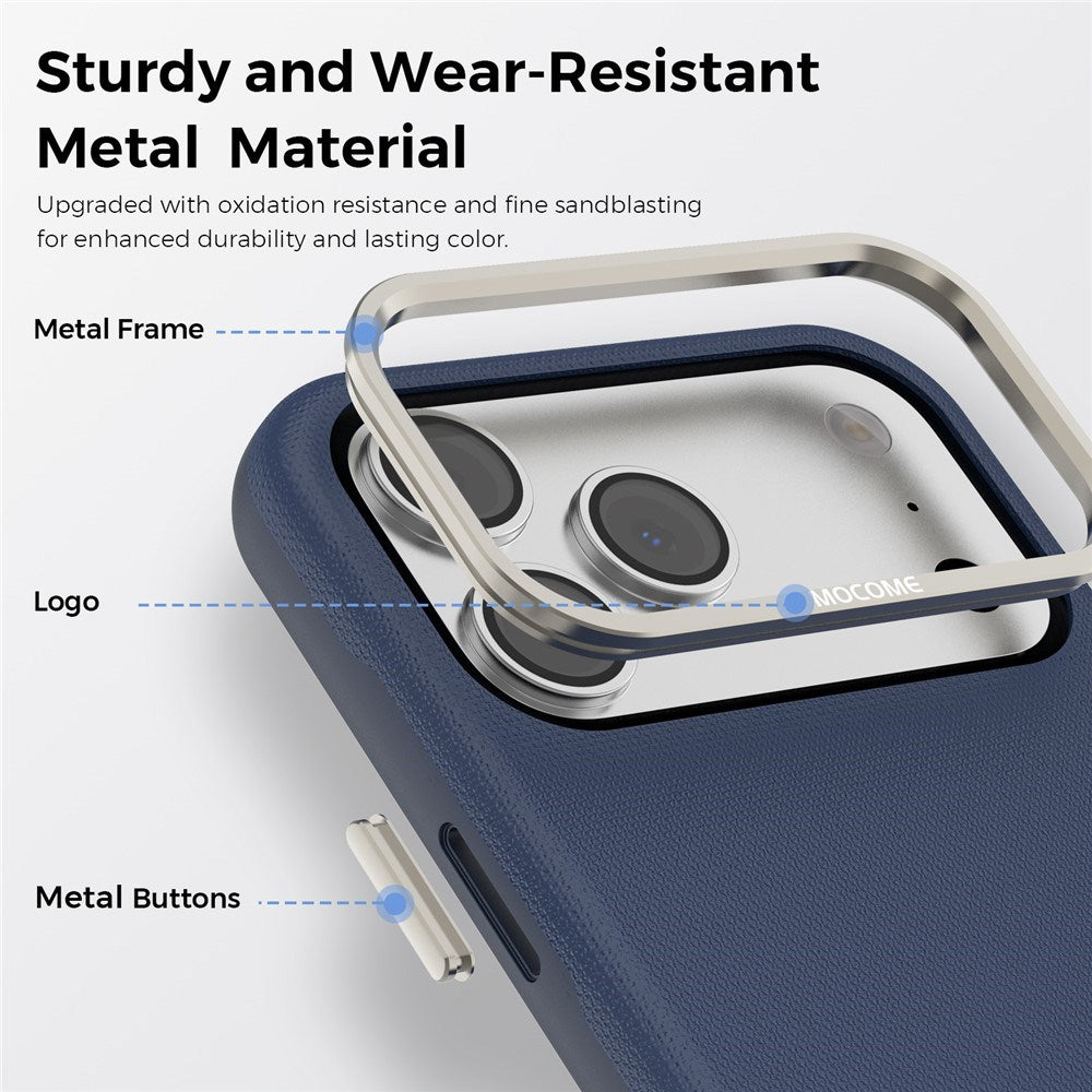iPhone 18 Pro Max EIDERWOOD Konstläder Baksida Skal m. Avtagbar Korthållare - MagSafe Kompatibel - Blå