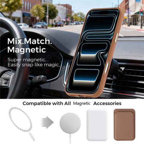 iPhone 18 Pro Max EIDERWOOD Konstläder Baksida Skal m. Avtagbar Korthållare - MagSafe Kompatibel - Brun