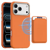 iPhone 18 Pro Max EIDERWOOD Konstläder Baksida Skal m. Avtagbar Korthållare - MagSafe Kompatibel - Orange