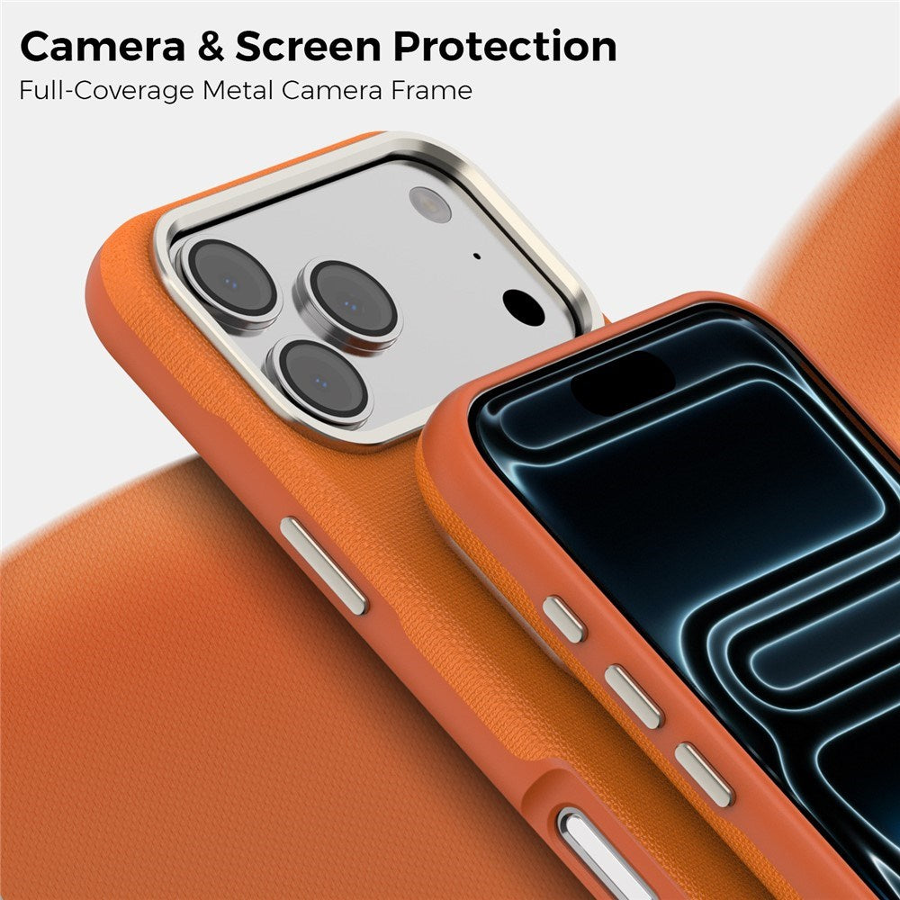 iPhone 18 Pro Max EIDERWOOD Konstläder Baksida Skal m. Avtagbar Korthållare - MagSafe Kompatibel - Orange