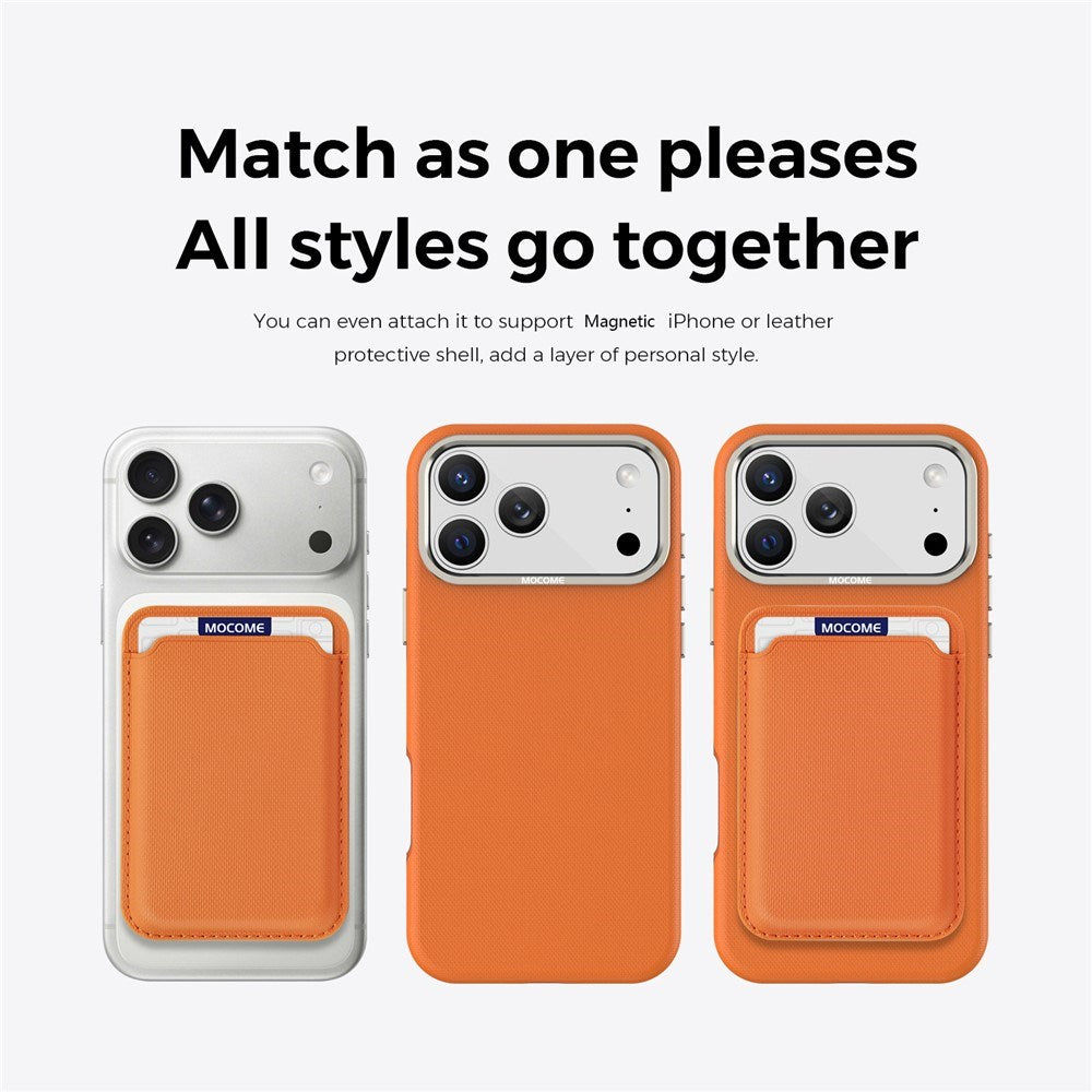 iPhone 18 Pro Max EIDERWOOD Konstläder Baksida Skal m. Avtagbar Korthållare - MagSafe Kompatibel - Orange