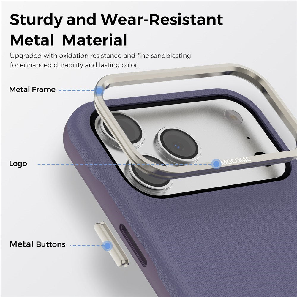 iPhone 18 Pro Max EIDERWOOD Konstläder Baksida Skal m. Avtagbar Korthållare - MagSafe Kompatibel - Lila