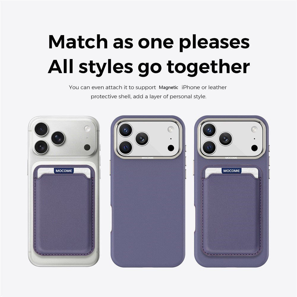 iPhone 18 Pro Max EIDERWOOD Konstläder Baksida Skal m. Avtagbar Korthållare - MagSafe Kompatibel - Lila