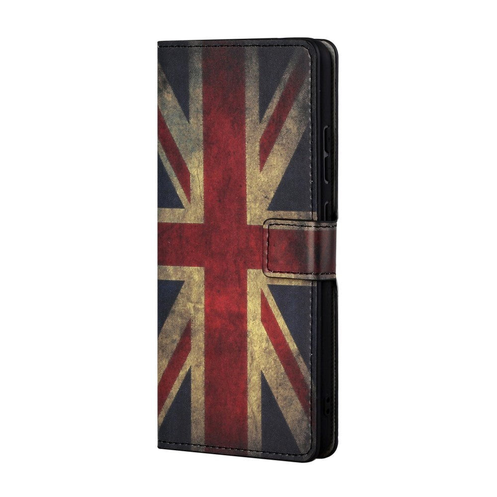 Google Pixel 7A PU-Läder Plånboksfodral med Stativfunktion - Union Jack