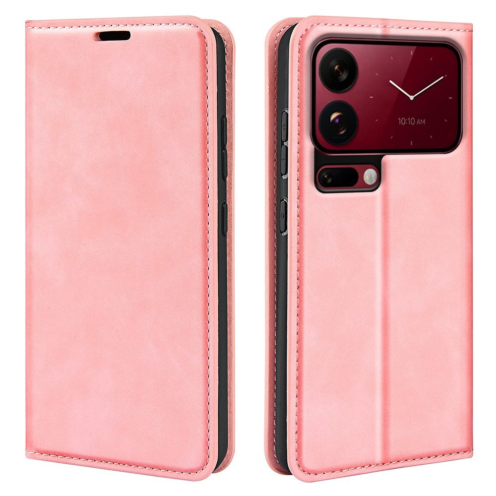 Xiaomi 18 Pro Max EIDERWOOD Fodral i Konstläder med Plånboksfack och Stativfunktion - Rosa