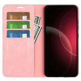 Xiaomi 18 Pro Max EIDERWOOD Fodral i Konstläder med Plånboksfack och Stativfunktion - Rosa