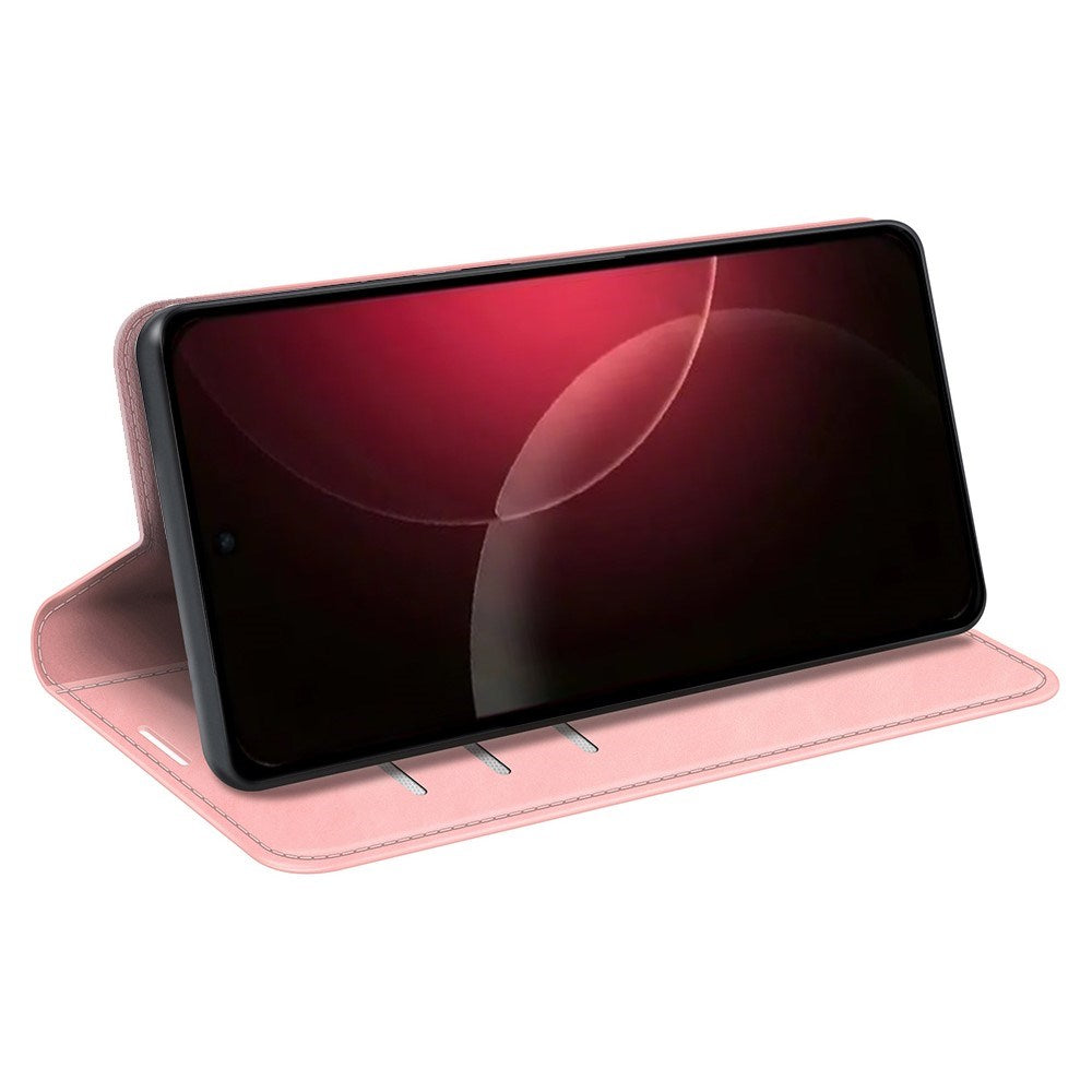 Xiaomi 18 Pro Max EIDERWOOD Fodral i Konstläder med Plånboksfack och Stativfunktion - Rosa