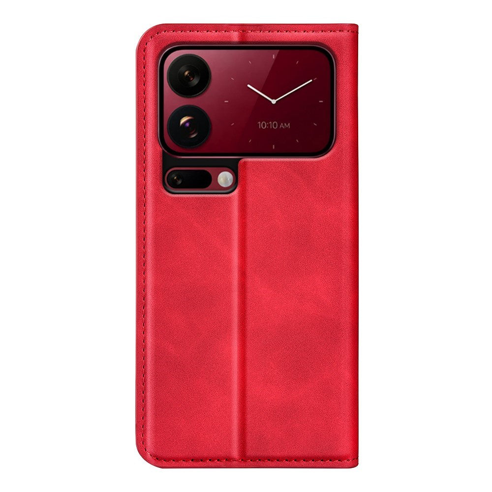 Xiaomi 18 Pro Max EIDERWOOD Fodral i Konstläder med Plånboksfack och Stativfunktion - Röd