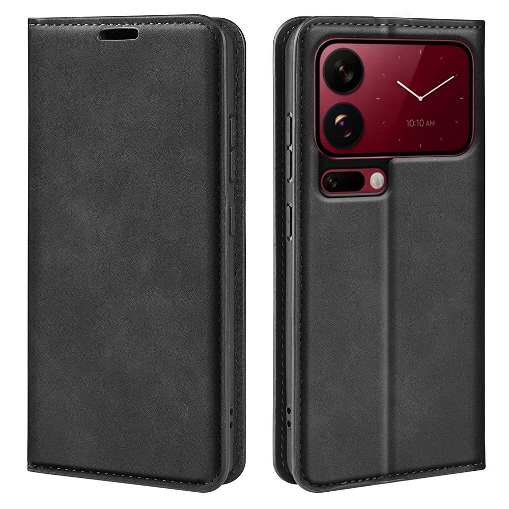 Xiaomi 18 Pro EIDERWOOD Fodral i Konstläder med Plånboksfack och Stativfunktion - Svart