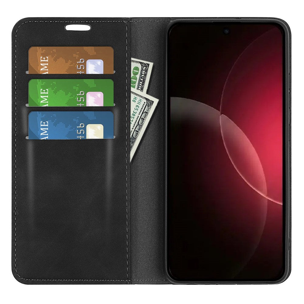 Xiaomi 18 Pro EIDERWOOD Fodral i Konstläder med Plånboksfack och Stativfunktion - Svart