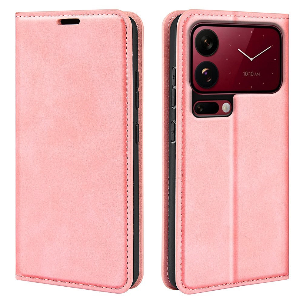 Xiaomi 18 Pro EIDERWOOD Fodral i Konstläder med Plånboksfack och Stativfunktion - Rosa