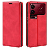 Xiaomi 18 Pro EIDERWOOD Fodral i Konstläder med Plånboksfack och Stativfunktion - Röd