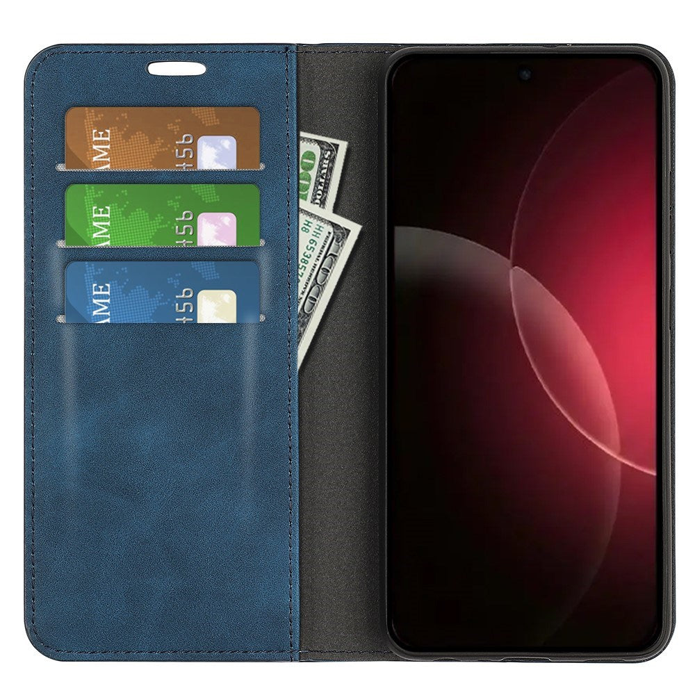 Xiaomi 18 Pro EIDERWOOD Fodral i Konstläder med Plånboksfack och Stativfunktion - Blå