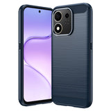 Honor 600 Smart Eiderwood Borstad Kolfiber Skal - Blå