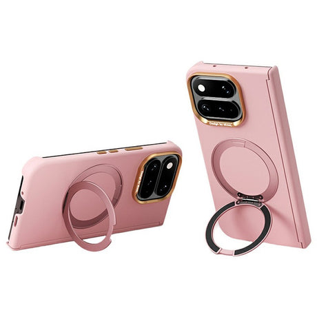 Google Pixel 11 Pro Fold ABEEL Hårt Soft-Touch Plast Skal m. Kickstand - MagSafe Kompatibel - Rosa