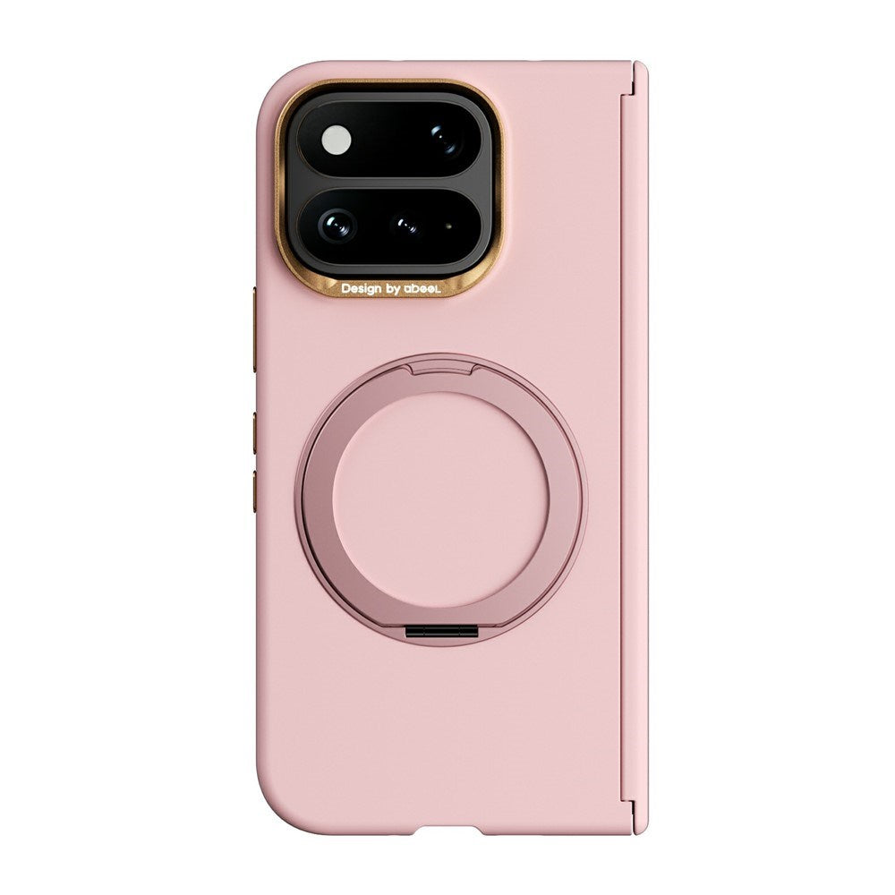 Google Pixel 11 Pro Fold ABEEL Hårt Soft-Touch Plast Skal m. Kickstand - MagSafe Kompatibel - Rosa