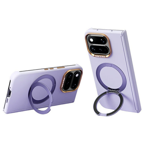 Google Pixel 11 Pro Fold ABEEL Hårt Soft-Touch Plast Skal m. Kickstand - MagSafe Kompatibel - Lila