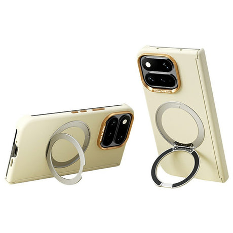 Google Pixel 11 Pro Fold ABEEL Hårt Soft-Touch Plast Skal m. Kickstand - MagSafe Kompatibel - Gul
