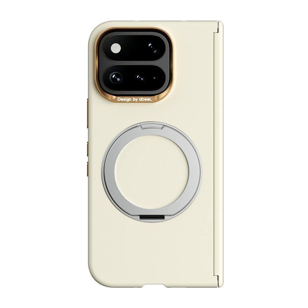 Google Pixel 11 Pro Fold ABEEL Hårt Soft-Touch Plast Skal m. Kickstand - MagSafe Kompatibel - Gul