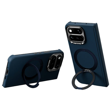 Google Pixel 11 Pro Fold ABEEL Hårt Soft-Touch Plast Skal m. Kickstand - MagSafe Kompatibel - Mörkblå