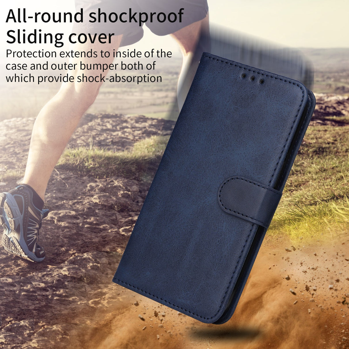 Honor 600 Smart EIDERWOOD Flipfodral i konstläder - Blå