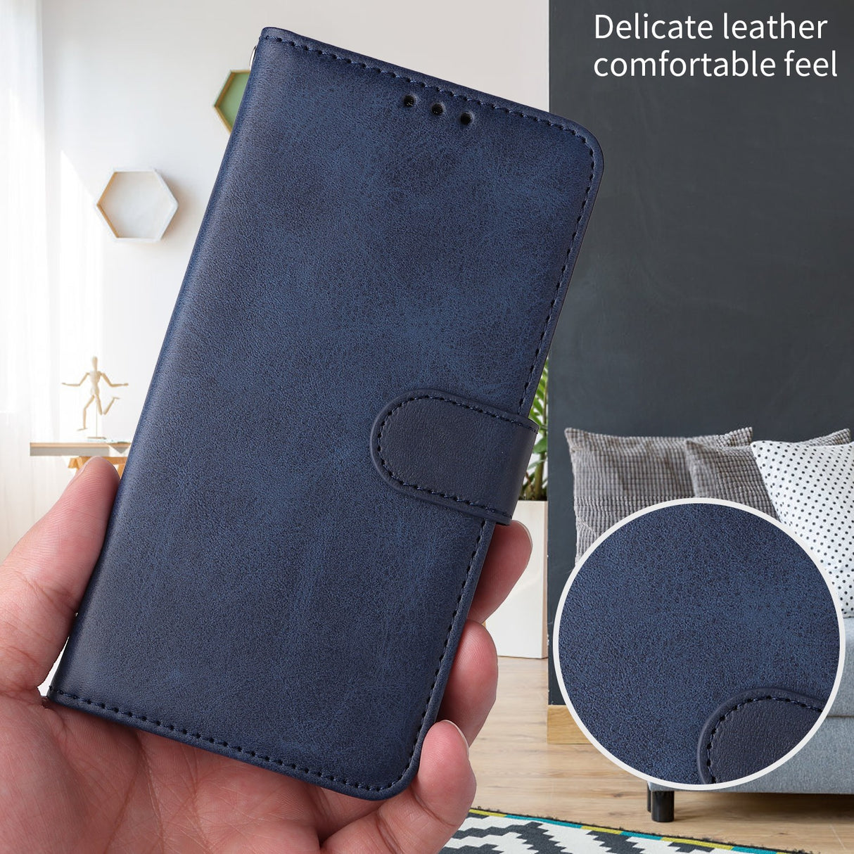 Honor 600 Smart EIDERWOOD Flipfodral i konstläder - Blå