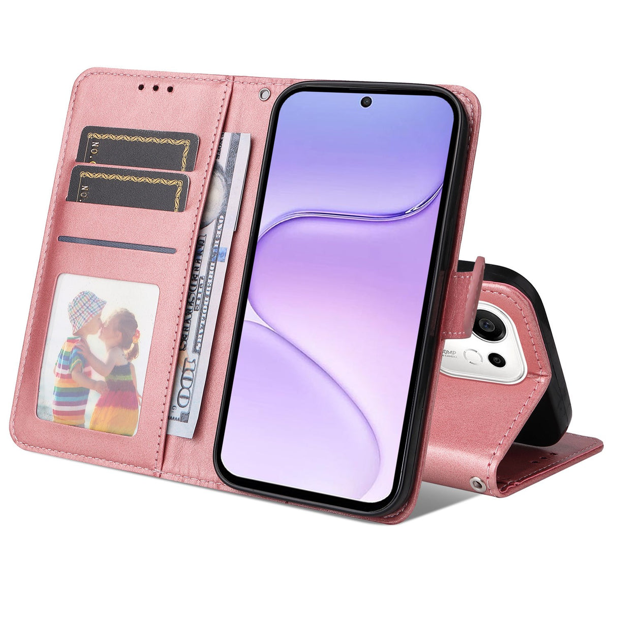 Honor 600 Smart EIDERWOOD Flipfodral i konstläder - Rosa