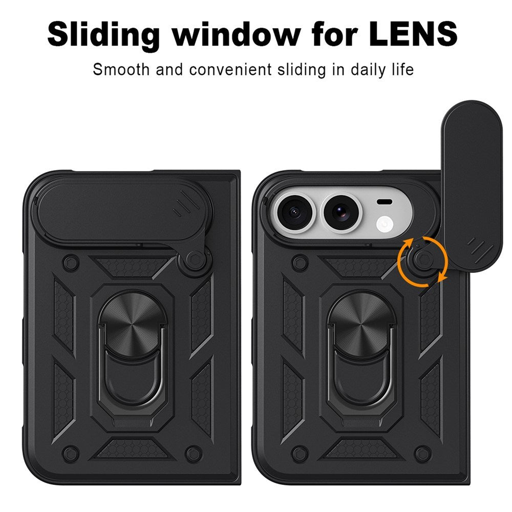iPhone Fold EIDERWOOD Hybrid Hantverkar Skal m. Kickstand & Cam Slider - Svart