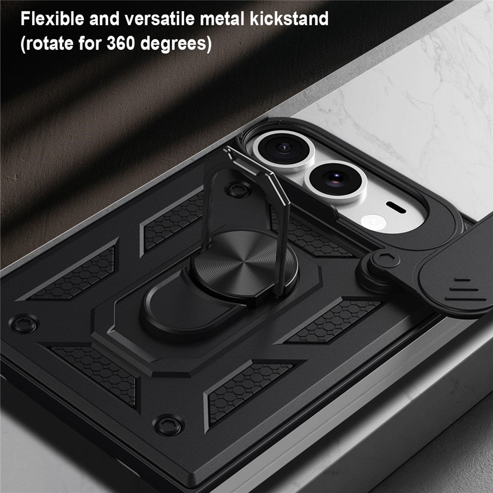 iPhone Fold EIDERWOOD Hybrid Hantverkar Skal m. Kickstand & Cam Slider - Svart