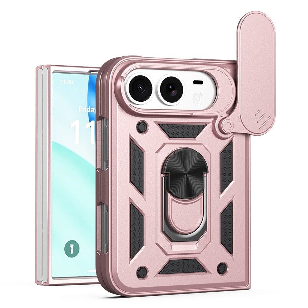 iPhone Fold EIDERWOOD Hybrid Hantverkar Skal m. Kickstand & Cam Slider - Rose Gold