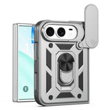 iPhone Fold EIDERWOOD Hybrid Hantverkar Skal m. Kickstand & Cam Slider - Silver