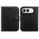 iPhone Fold EIDERWOOD Konstläder Fodral m. Korthållare & Ståfunktion - Svart