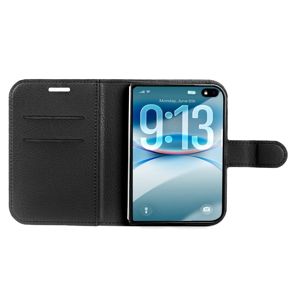 iPhone Fold EIDERWOOD Konstläder Fodral m. Korthållare & Ståfunktion - Svart