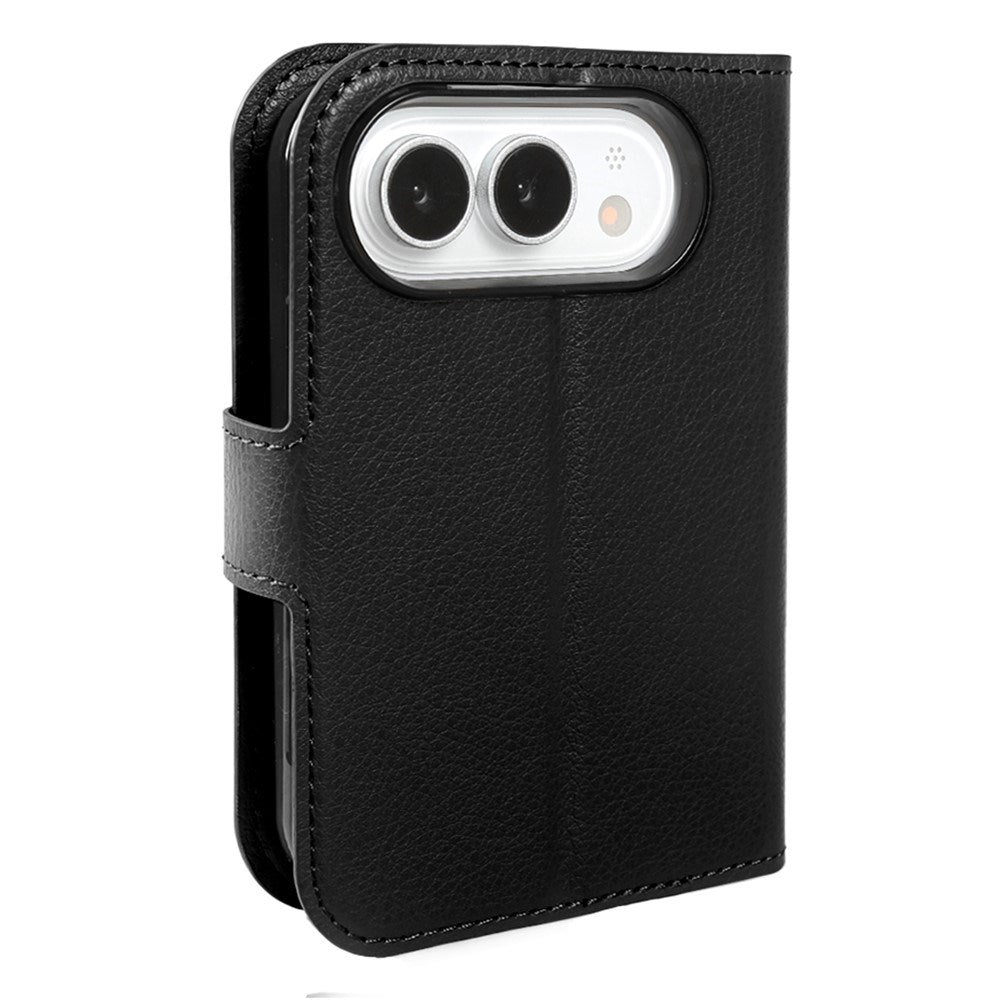 iPhone Fold EIDERWOOD Konstläder Fodral m. Korthållare & Ståfunktion - Svart
