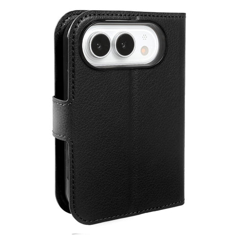 iPhone Fold EIDERWOOD Konstläder Fodral m. Korthållare & Ståfunktion - Svart