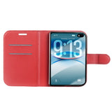 iPhone Fold EIDERWOOD Konstläder Fodral m. Korthållare & Ståfunktion - Röd