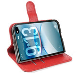 iPhone Fold EIDERWOOD Konstläder Fodral m. Korthållare & Ståfunktion - Röd