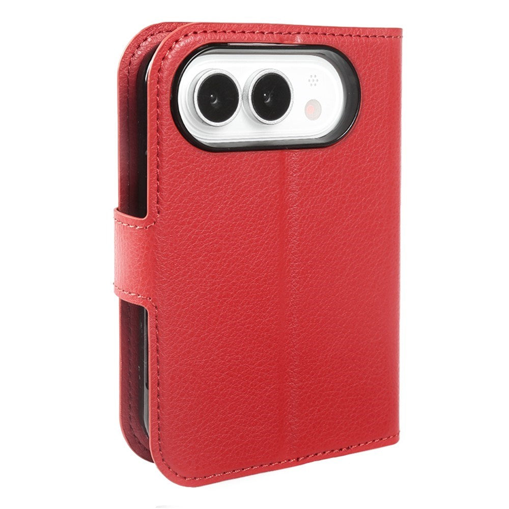 iPhone Fold EIDERWOOD Konstläder Fodral m. Korthållare & Ståfunktion - Röd