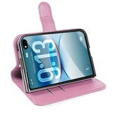 iPhone Fold EIDERWOOD Konstläder Fodral m. Korthållare & Ståfunktion - Rosa