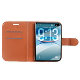 iPhone Fold EIDERWOOD Konstläder Fodral m. Korthållare & Ståfunktion - Brun