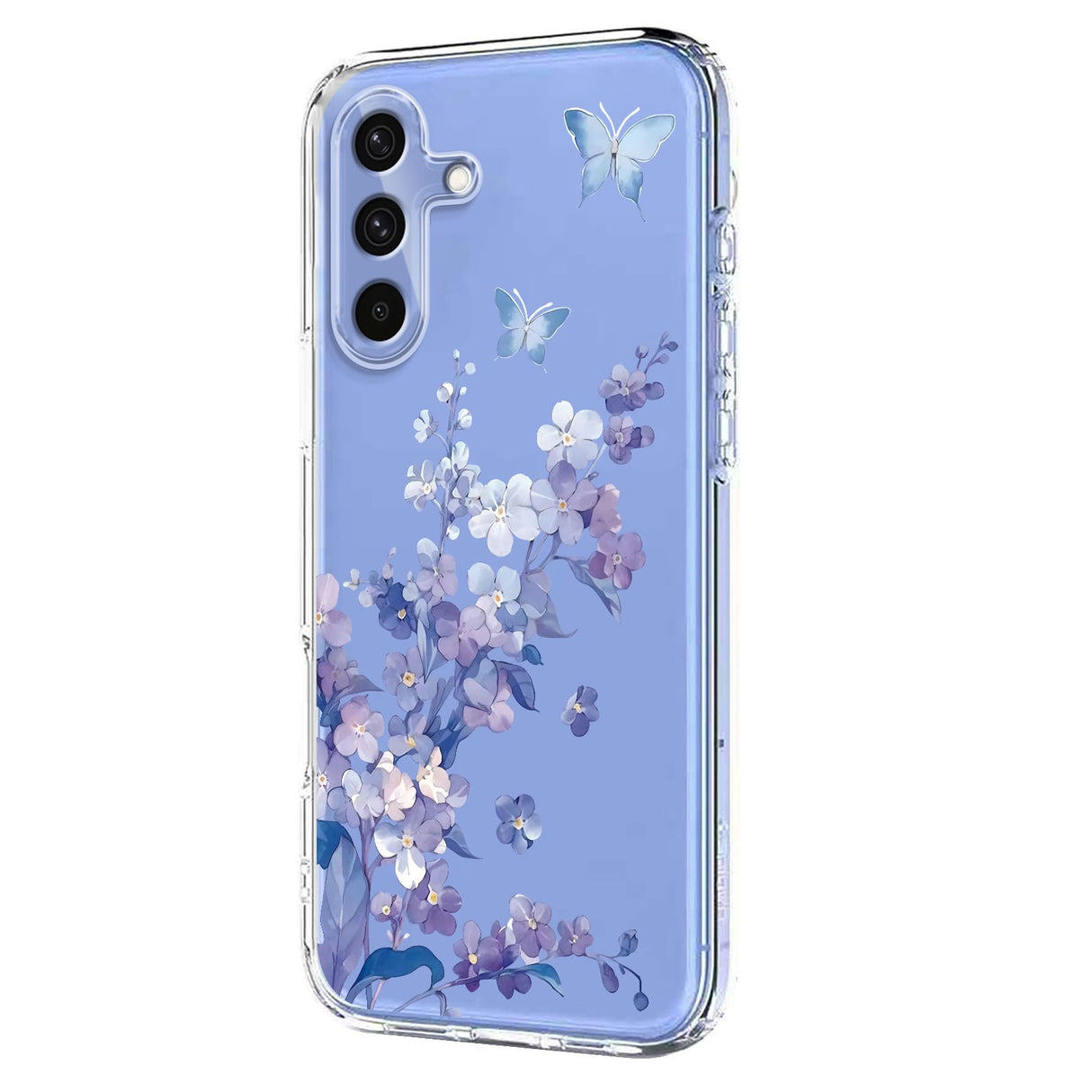 Samsung Galaxy S26 FE EIDERWOOD Flexibelt Plast Skal med Blommotiv - Transparent / Violer