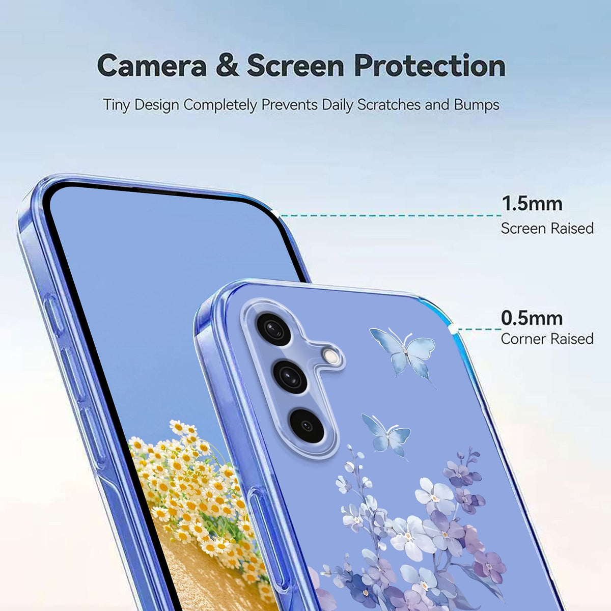 Samsung Galaxy S26 FE EIDERWOOD Flexibelt Plast Skal med Blommotiv - Transparent / Violer