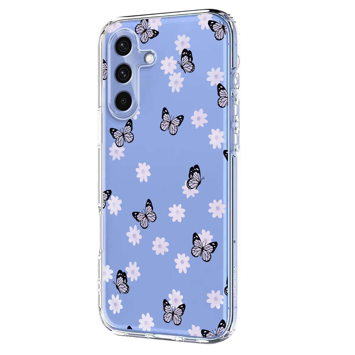 Samsung Galaxy S26 FE EIDERWOOD Flexibelt Plast Skal med Blommotiv - Transparent / Fjärilar