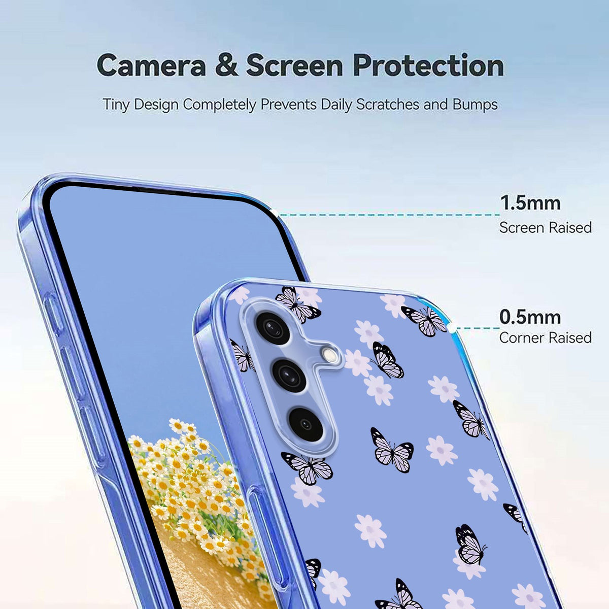 Samsung Galaxy S26 FE EIDERWOOD Flexibelt Plast Skal med Blommotiv - Transparent / Fjärilar
