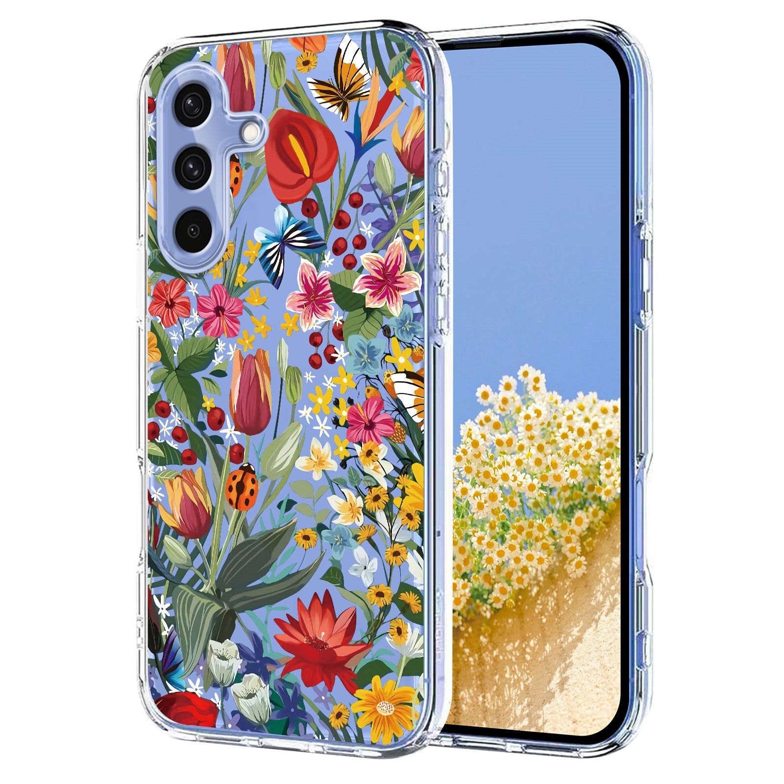 Samsung Galaxy S26 FE EIDERWOOD Flexibelt Plast Skal med Blommotiv - Transparent / Liljor