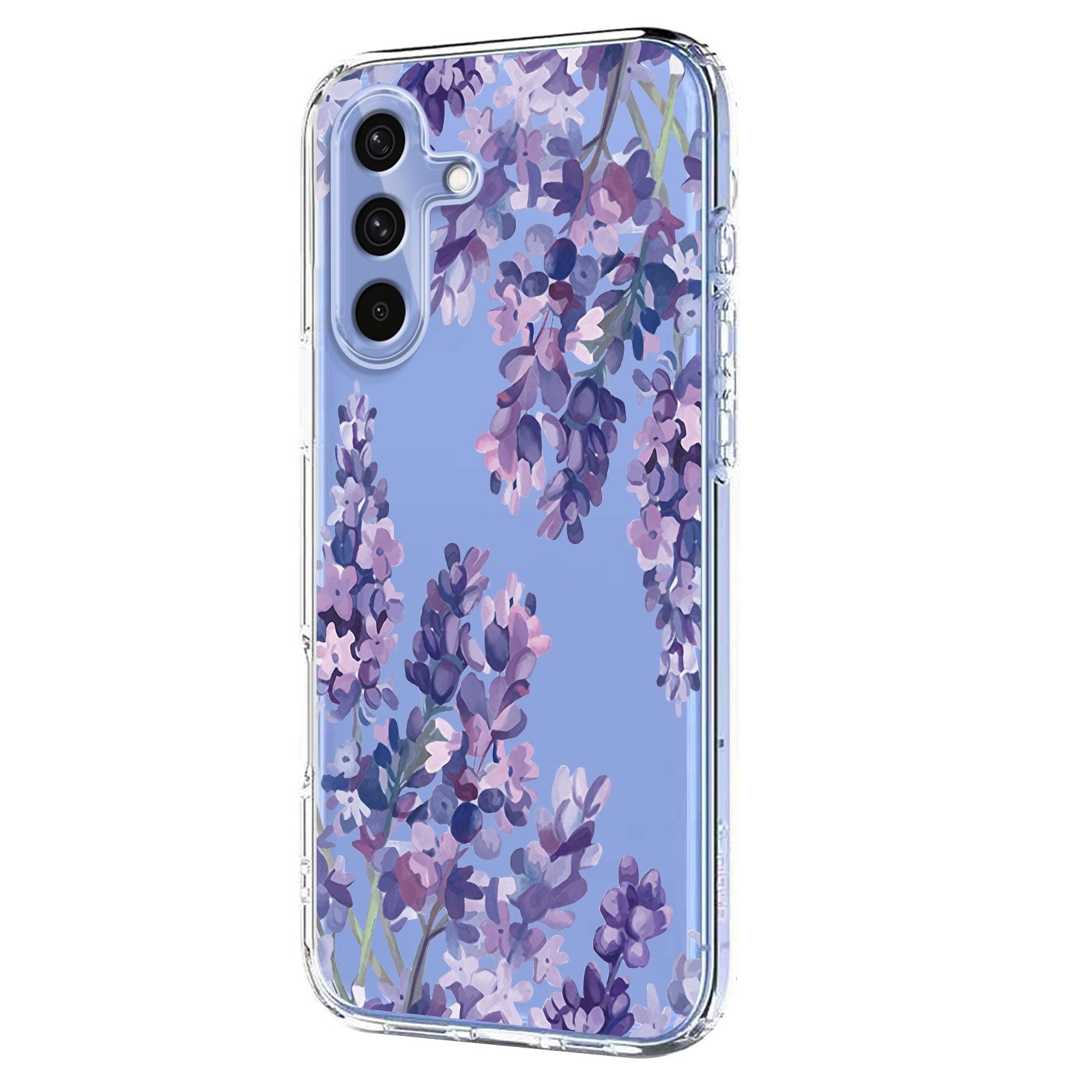 Samsung Galaxy S26 FE EIDERWOOD Flexibelt Plast Skal med Blommotiv - Genomskinlig / Blåregn