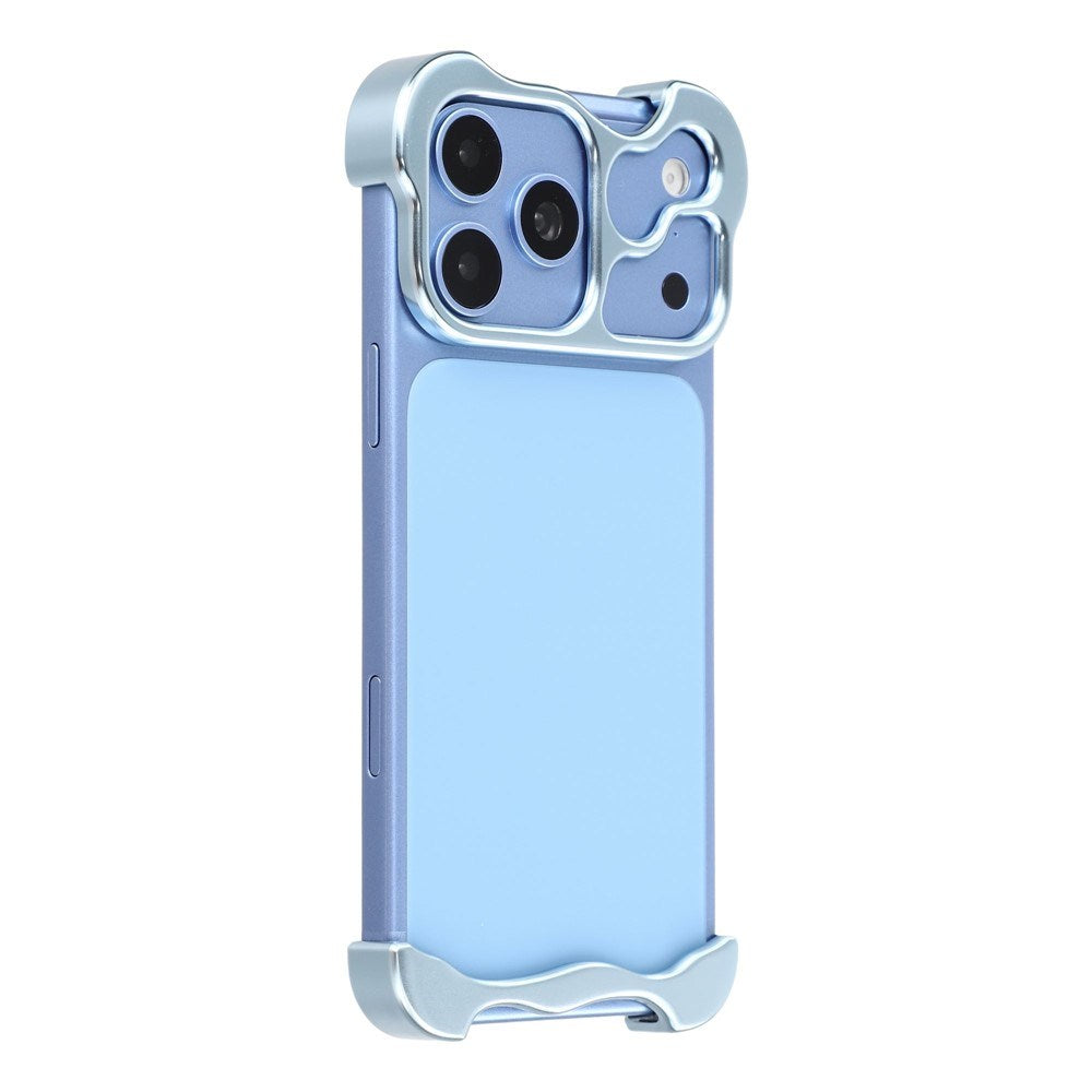 iPhone 18 Pro Tvådelat Metall Bumper Skal - Blå
