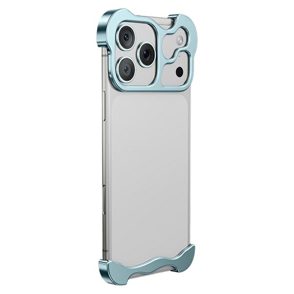 iPhone 18 Pro Max Tvådelat Metall Bumper Skal - Blå