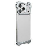 iPhone 18 Pro Max Tvådelat Metall Bumper Skal - Silver